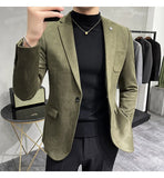 Aidase Fashion England Style Autumn Winter Thick Men's Velvet Suit Jacket / Male High Quality New Plus Size Blazers Coat aidase-shop