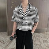 Aidase Summer Short-sleeved Shirts Men Fashion Retro Plaid Shirts Men Streetwear Korean Loose Casual Shirts Men Dress Shirts M-2XL aidase-shop