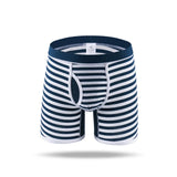 15.02Aidase Long Boxer Shorts Men Striped Cotton Underwear Sports Fitness Boxershort Calzoncillos Hombre Trunks Underpants Panties Plus Size aidase-shop