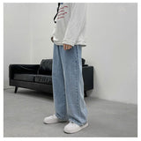 Aidase  Men Korean Streetwear Wide Legs Baggy Jeans Mens Autumn Harajuku Vintage Blue Denim Pants Male Casual Cargo Pants aidase-shop