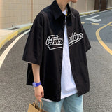 Summer hawaiian shirt coat men's Korean fashion versatile ruffian handsome 5-sleeve shirt ins2021 new top camiseta streetwear Maytrends