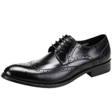 Aidase New Men Dress Handmade Shoes Genuine Leather Male Oxford Italian Classic Vintage Lace-up Men Brogue Shoes Oxford aidase-shop