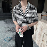 Aidase Summer Short-sleeved Shirts Men Fashion Retro Plaid Shirts Men Streetwear Korean Loose Casual Shirts Men Dress Shirts M-2XL aidase-shop