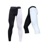 Aidase mens outfits Men Capri Running Tights GYM Student Boy Pants Male Basketball Football Soccer Fitness Workout Exercise Sport Cropped Legging