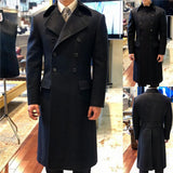 Aidase mens outfits Winter Woolen Overcoat Warm Men's Double Breasted Thick Loose Mid-Length Smart Casual Trench Coat Male Jacket