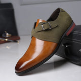 Men Fashion Stitching Buckle Derby Shoes Men's Leather Dress Shoes Wedding Party Shoes Men's Business Office Overshoes48