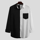 Aidase Men Shirt Brand Patchwork Long Sleeve Lapel Button Camisa Masculina Streetwear Fashion Korean Casual Shirts Tops aidase-shop