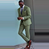 Aidase Men Set Green Single Button Party Two Piece (Jacket + Pants) 2024 Formal Wedding Dress Suit Blaizer Masculino aidase-shop