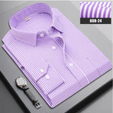 =Aidase 2025 Brand New Men Shirt Male Dress Shirts Striped Men's Casual Long Sleeve Business Formal Plaid Shirt camisa social aidase-shop