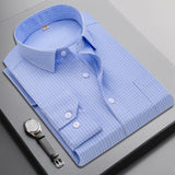 =Aidase 2025 Brand New Men Shirt Male Dress Shirts Striped Men's Casual Long Sleeve Business Formal Plaid Shirt camisa social aidase-shop