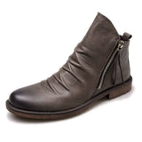 Original Leather Boots Men Autumn Shoes Male Leather Casual Boots Men Comfy Anti-Slip Lace-up Boots aidase-shop