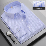 =Aidase 2025 Brand New Men Shirt Male Dress Shirts Striped Men's Casual Long Sleeve Business Formal Plaid Shirt camisa social aidase-shop