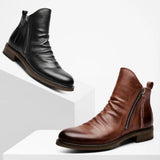 Original Leather Boots Men Autumn Shoes Male Leather Casual Boots Men Comfy Anti-Slip Lace-up Boots aidase-shop