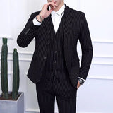 Aidase Men's Striped Suit Three-piece Large Size 6XL British Style Gentleman Business Banquet Wedding Host Fashion Quality Formal Suit aidase-shop