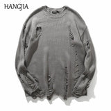 Aidase Wash Hole Ripped Knit Unisex Sweaters Men Streetwear Hip Hop Pullovers Jumper Fashion Oversized All-match Women Winter Clothes