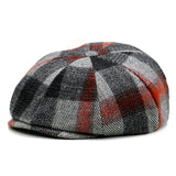 38.59Aidase Hat Warm Woolen Dome Striped Octagonal Hat  Fit For Newsboy Hat Beret Big Head Cap Outdoor Male And Female Painter Hat aidase-shop