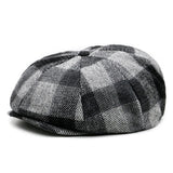 38.59Aidase Hat Warm Woolen Dome Striped Octagonal Hat  Fit For Newsboy Hat Beret Big Head Cap Outdoor Male And Female Painter Hat aidase-shop