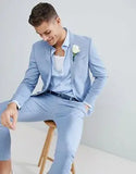 Aidase Light Blue Slim Fit Tailored Suit Men Casual Beach Summer Tuxedo Suit 2 Pieces Set Wedding Mens Suits With Pants Terno Masculino aidase-shop