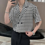 Aidase Summer Short-sleeved Shirts Men Fashion Retro Plaid Shirts Men Streetwear Korean Loose Casual Shirts Men Dress Shirts M-2XL aidase-shop