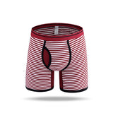 15.02Aidase Long Boxer Shorts Men Striped Cotton Underwear Sports Fitness Boxershort Calzoncillos Hombre Trunks Underpants Panties Plus Size aidase-shop