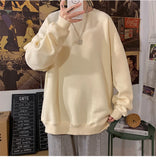 Aidase Sweatshirt Fall Harajuku O-Neck Oversized Sweater Casual Velvet Long Sleeve Basic Top Casual Wear aidase-shop