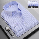 =Aidase 2025 Brand New Men Shirt Male Dress Shirts Striped Men's Casual Long Sleeve Business Formal Plaid Shirt camisa social aidase-shop