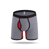 15.02Aidase Long Boxer Shorts Men Striped Cotton Underwear Sports Fitness Boxershort Calzoncillos Hombre Trunks Underpants Panties Plus Size aidase-shop