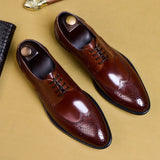 Aidase New Men Dress Handmade Shoes Genuine Leather Male Oxford Italian Classic Vintage Lace-up Men Brogue Shoes Oxford aidase-shop