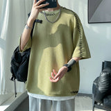 Aidase Men Summer Quality T Shirts Manual Suture Harajuku Casual Tshirt For Male  New Neutral Oversize Tees Short Sleeve Tops aidase-shop