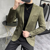 Aidase Fashion England Style Autumn Winter Thick Men's Velvet Suit Jacket / Male High Quality New Plus Size Blazers Coat aidase-shop