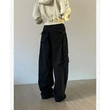 Aidase Black Vintage Cargo Jeans Women Oversized Gothic Korean Streetwear Baggy Denim Pants Japanese Harajuku Fashion Trousers aidase-shop