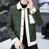 Aidase men's winter outfits Autumn Fashion Plaid Jacket for Men Long Sleeve Casual Business Coats Social Streetwear Social Windbreaker Jaqueta Masculina aidase-shop