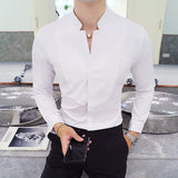 Aidase New Style Male Casual Dress Spring Long Sleeve Shirts/Men's High Quality Stand Collar Business Shirts/Plus Size S-5XL aidase-shop