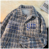 Aidase American Retro Plaid Jacket Korean Trend Couple Jackets Embroidery Design Unisex Outerwear Loose Plus Size Men's Coat aidase-shop