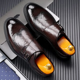 59.83Aidase Men Formal Shoes Men Fashion High Quality Leather Business Original Office Wedding Shoes English Gentlemen's Leather Shoes aidase-shop