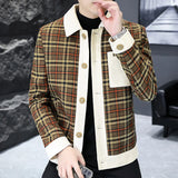 Aidase men's winter outfits Autumn Fashion Plaid Jacket for Men Long Sleeve Casual Business Coats Social Streetwear Social Windbreaker Jaqueta Masculina aidase-shop