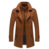 Aidase winter outfits men 2024 Casual Overcoat for Autumn Winter Men's Jacket Solid Color Fake Two Piece Zipper Buttons Coat Long Sleeves Leisure aidase-shop