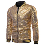 Aidase Men Shiny Blazers Gold Sequin Glitter Suit Jackets Male Nightclub Zipper Suit Blazer DJ Stage Blazers aidase-shop