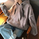 Pullover Hoodie Trendy Soft Couple Sweatshirt Men Women Plush Loose Hooded Sweatshirt for Outdoor aidase-shop