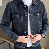 Aidase Men's Denim Jacket Wide Shoulders Male Jean Coats Autumn Blue Fast in Lowest Price Trendy Outwear Original One Piece New aidase-shop