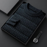 Men's Striped Knitwear Round Neck Straight Sleeve Pullover Fashion City Simple Warm Sweater aidase-shop