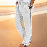 Aidase Vintage Pleated Cotton Linen Pants Spring Summer Men Casual Beach Pants Bohemian Style Fashion Side Zipper Straight Trousers aidase-shop