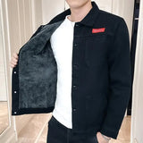 Aidase Winter Denim Jackets Man Black Plus Size Cowboy Coat for Men Warm Padded Elatic Cheap Price Stylish Trendy New in Rock Y2k aidase-shop