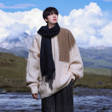 Knitted Sweater Men Pullover Oversize Sweaters Male Winter Harajuku Casual Streetwear Patchwork Autumn Hip Hop Spliced aidase-shop