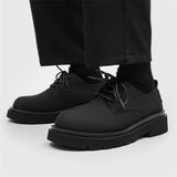 Aidase Platform New Men's Shoes Korean Style Casual Square Head Leather Shoes British Style Wide Soft Bottom For Men Autumn