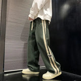 Side Striped Corduroy Baggy Pants Men Streetwear Korean Fashion Casual Hip Hop Vintage Cargo Pants Loose Trousers Joggers aidase-shop