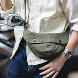 Aidase Retro Deck Men's Bags Canvas Messenger Crossbody Chest Waist Bag Green Hats Travel Shoulder Belt Bag aidase-shop