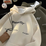 Aidase winter outfits men 2024 Thicken Fleece Men Hoodies Trendy Korean Embroideries Letter Hooded Sweatshirt Warm Hoodie Male Clothing aidase-shop