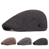 Aidase Men Retro Herringbone Grid Newsboy Caps British Painters Hats Spring and Summer Adjustable Flat Cap Hip Hop Berets