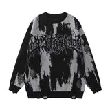 Aidase Y2K Hip Hop Ripped Sweaters for Men and Women, Grunge Vintage Knitted Jumpers, Punk Gothic Streetwear, Harajuku Fashion Pullover